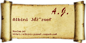 Albini József névjegykártya